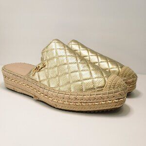Karl Lagerfeld Paris Devra J21 Nordstrom flat gold jute platform mule 9.5